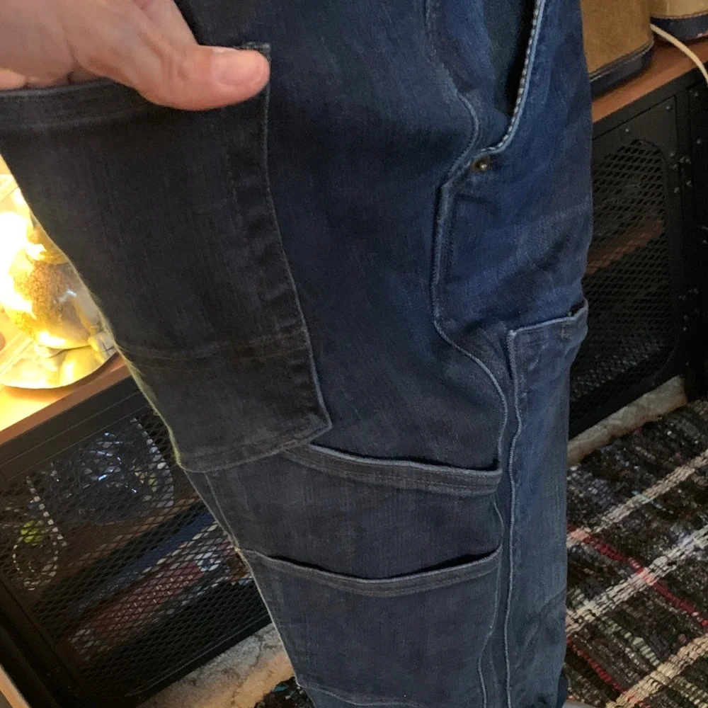 Duluth Trading Co Women's Double Flex Work  Blue Denim Overalls - Picture 12 of 16